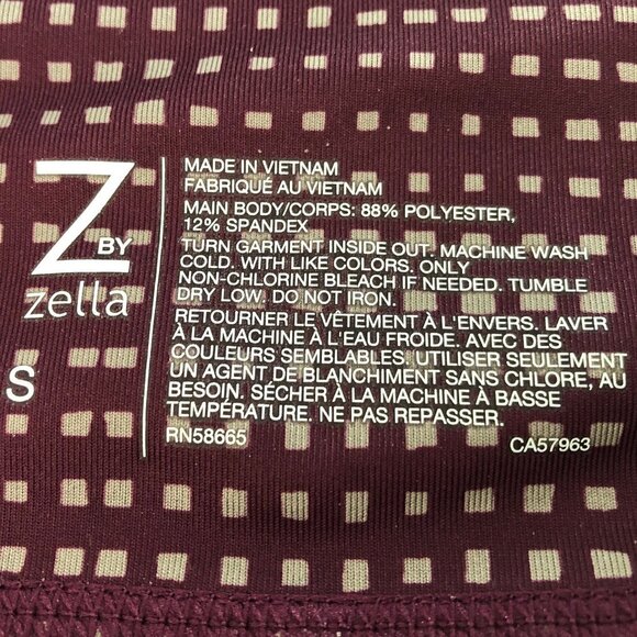 Z by Zella The Daily Hi Waisted 2 Side Pockets 7/8 Leggings Burg + Gray Sz S NWT - Picture 13 of 15